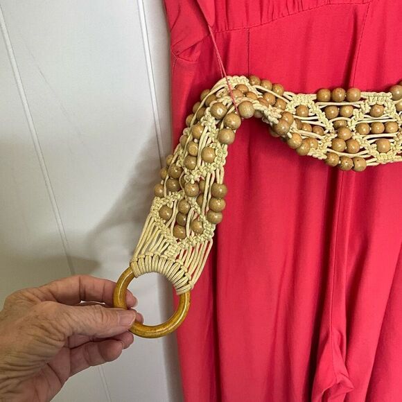 Vintage Hearts Womens Size 8 One Piece Shorts Jumper Red Short Sleeves Flowy - Picture 10 of 16